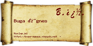 Buga Ágnes névjegykártya